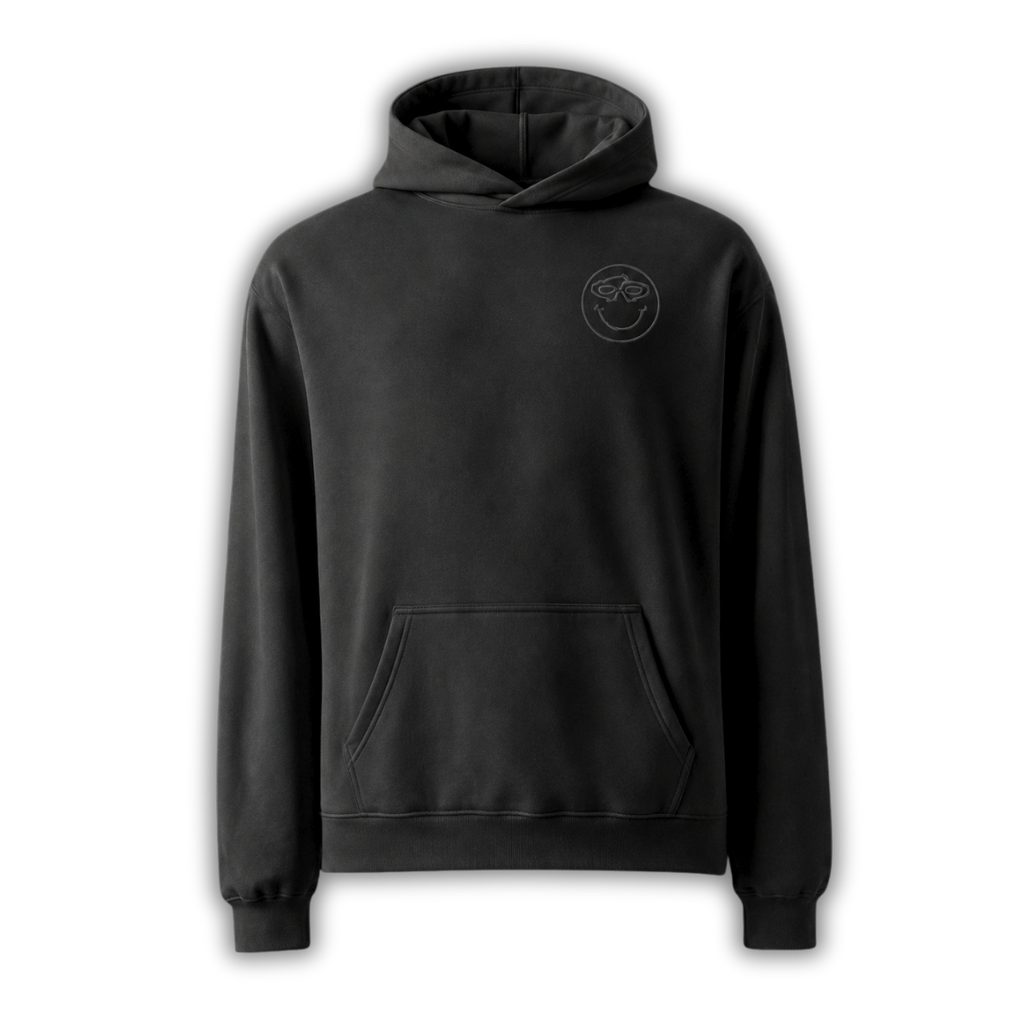 All Black Smiley Hoodie