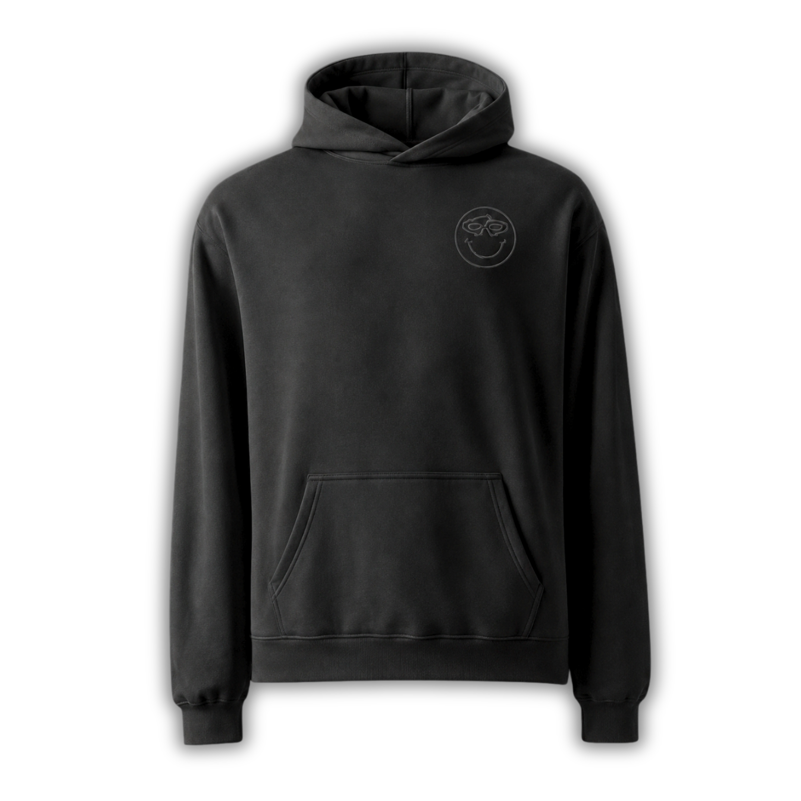 All Black Smiley Hoodie
