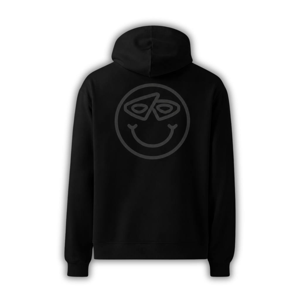 All Black Smiley Hoodie
