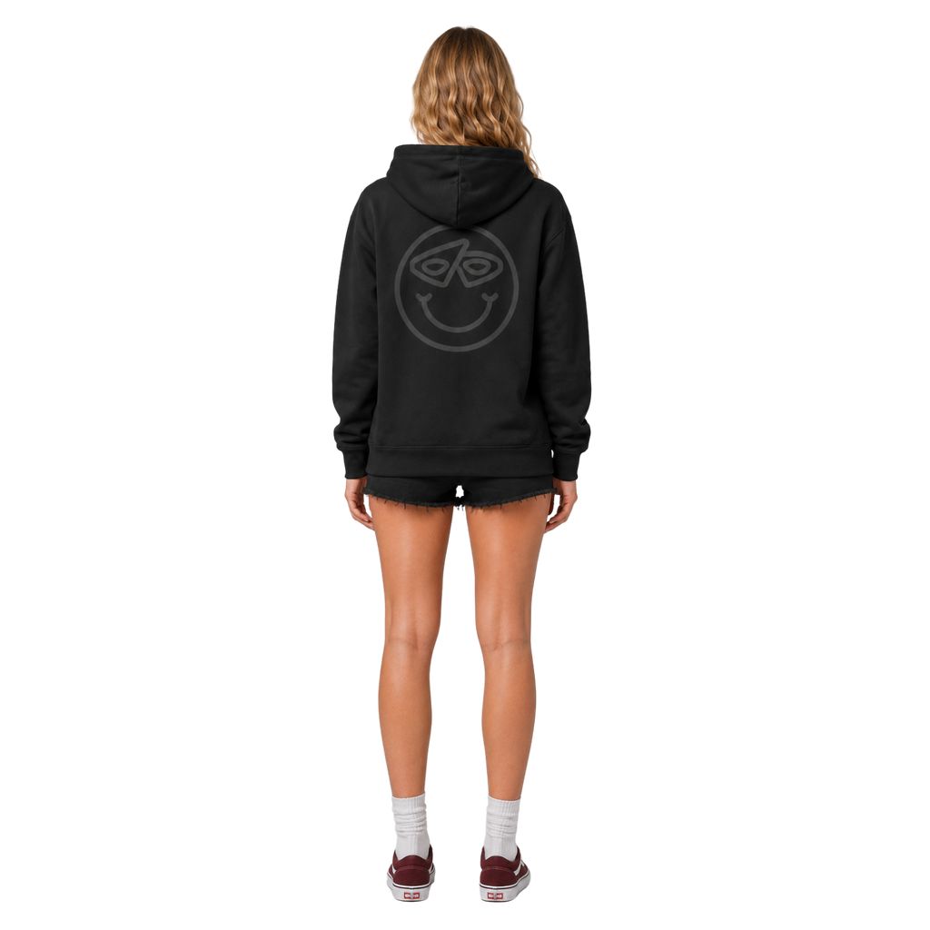 All Black Smiley Hoodie
