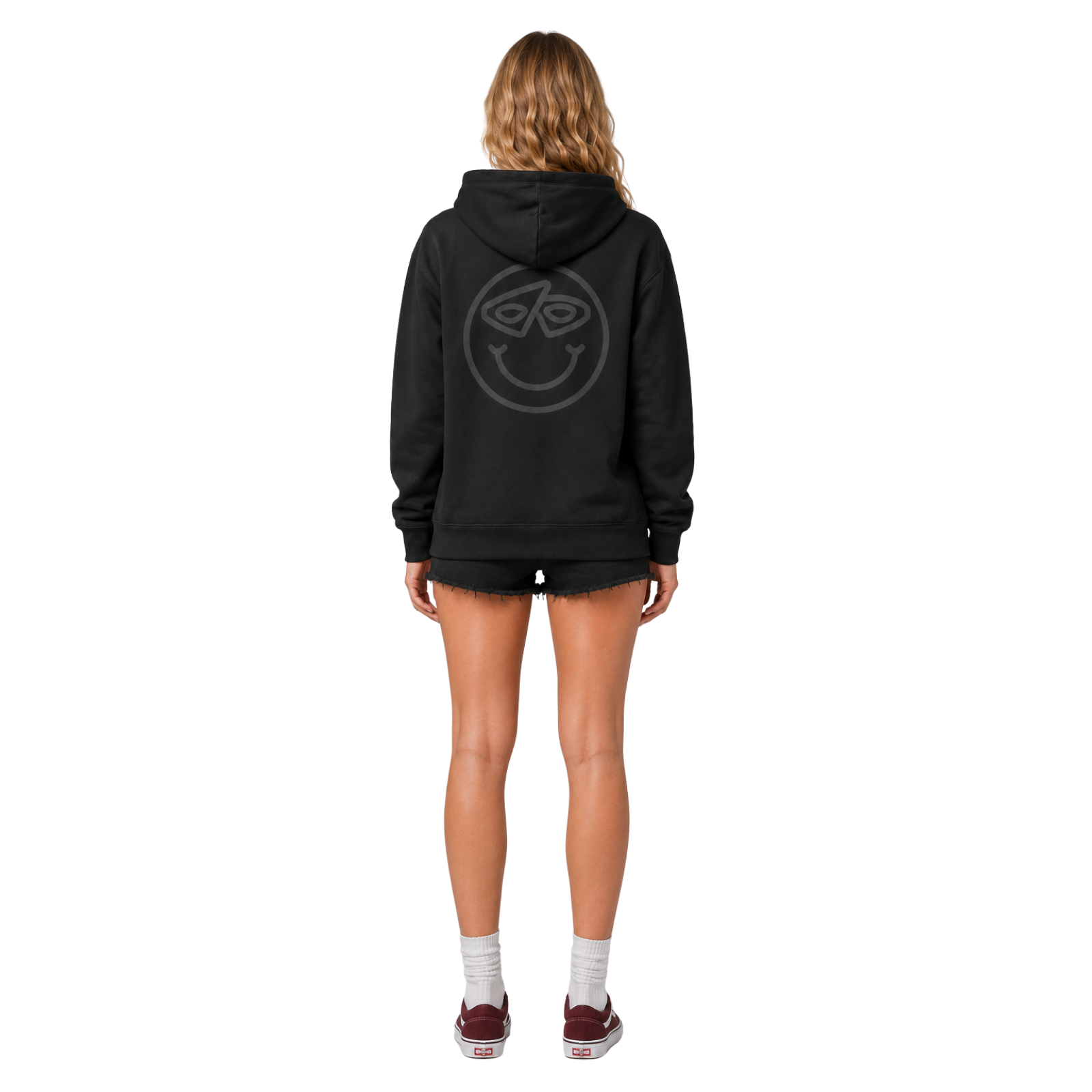 All Black Smiley Hoodie