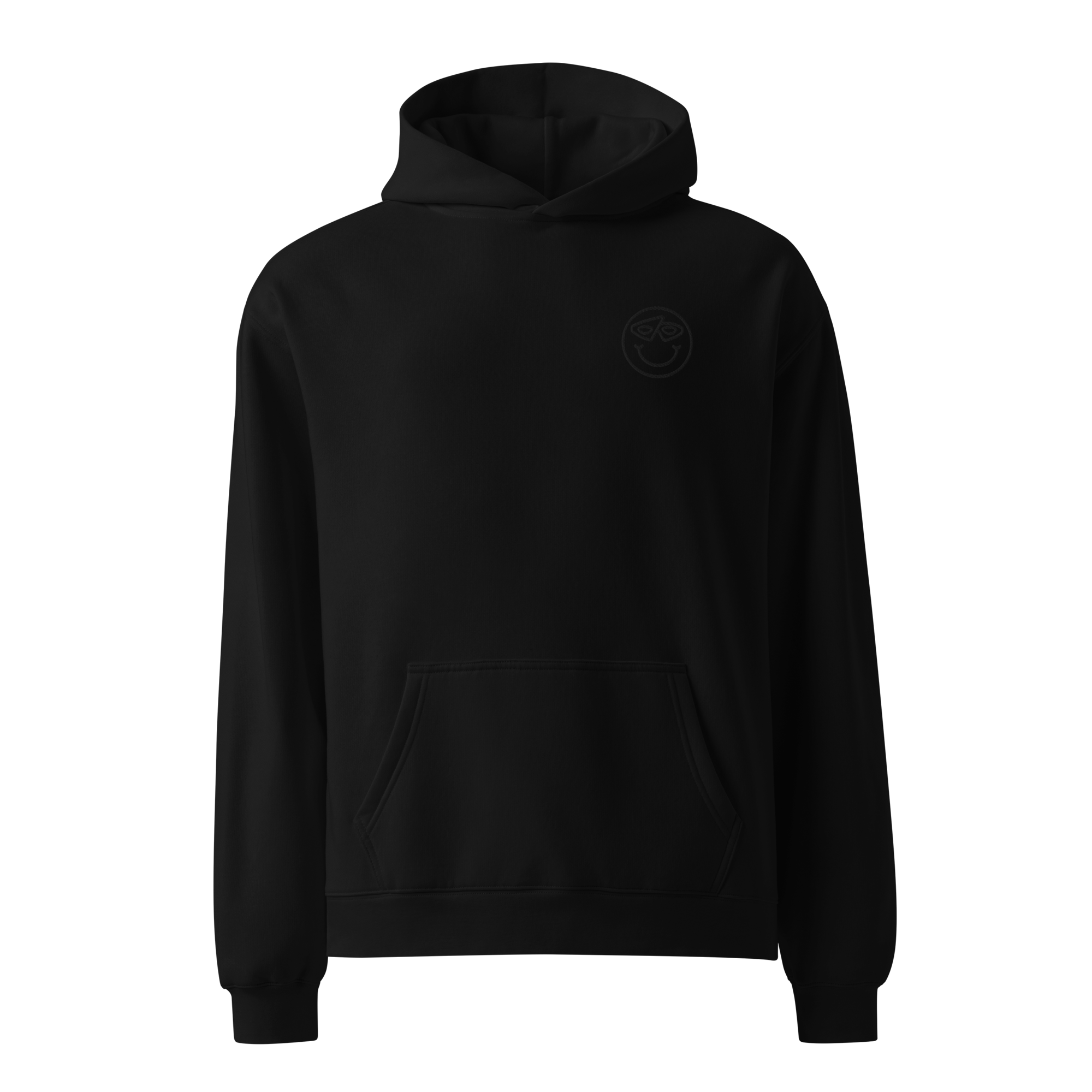 All Black Smiley Hoodie